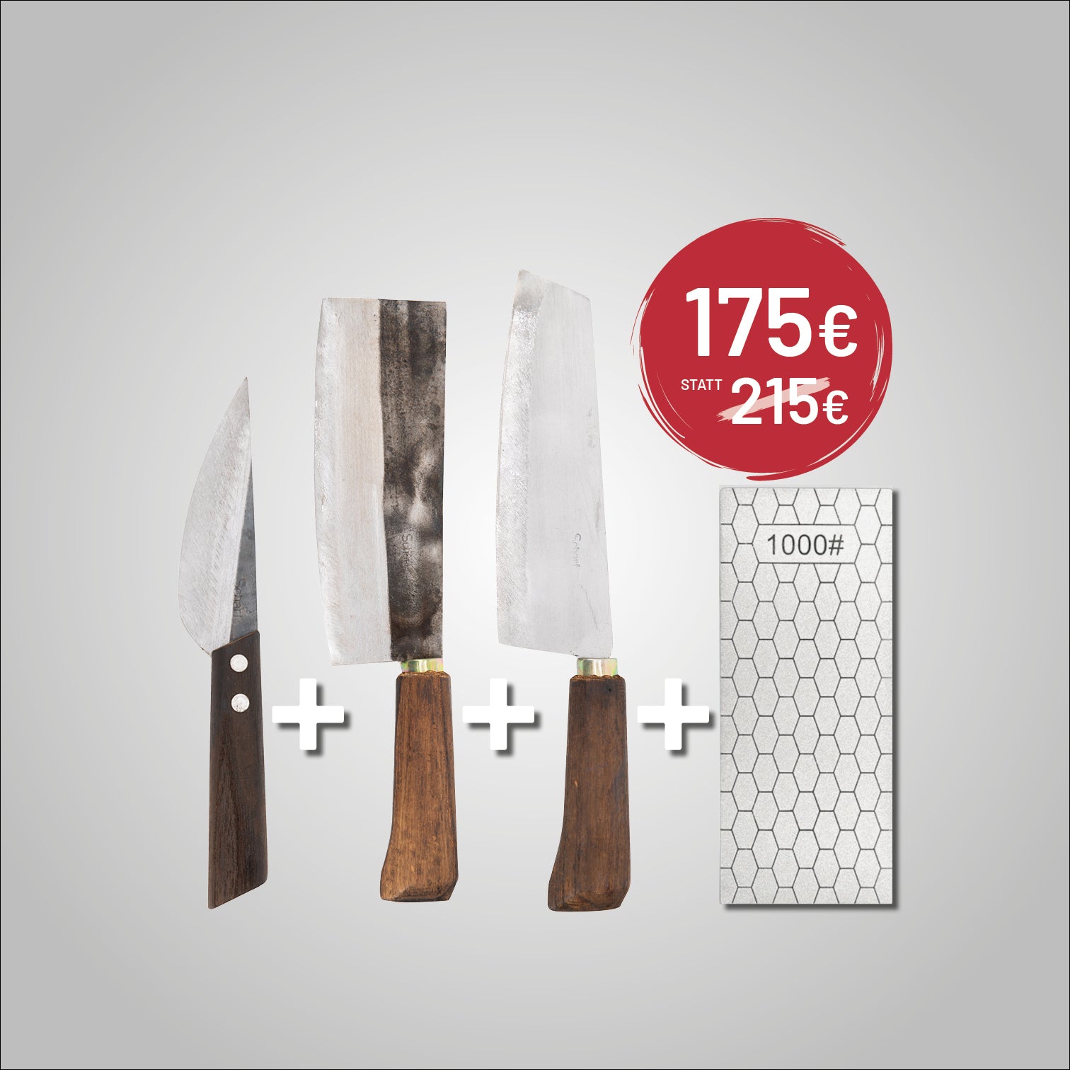 Gemüse - Sparset - Scharf Messer - - Zedrachholz - Carbonstahl - Küchenmesser