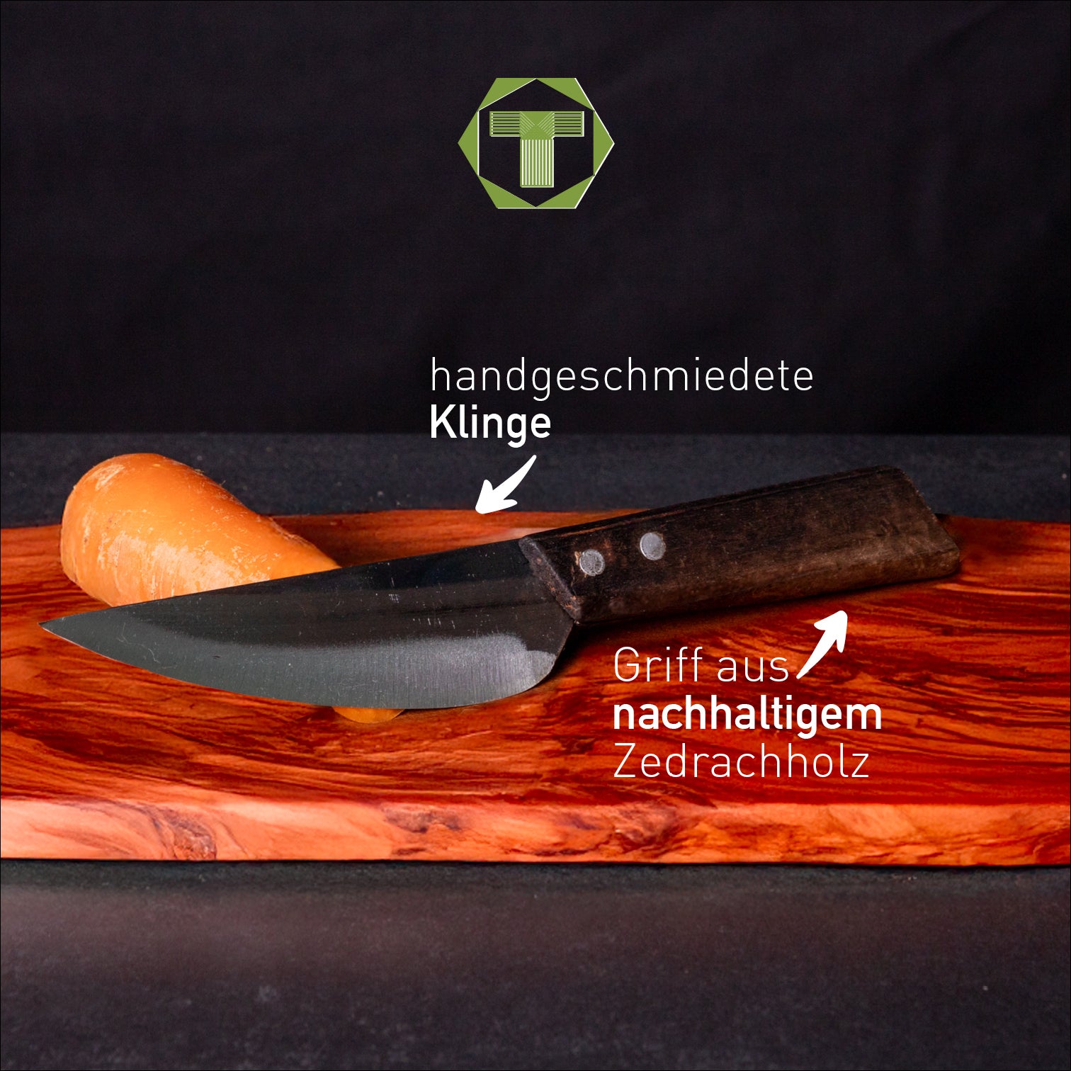 Starter - Sparset - Scharf Messer - - Zedrachholz - Carbonstahl - Küchenmesser