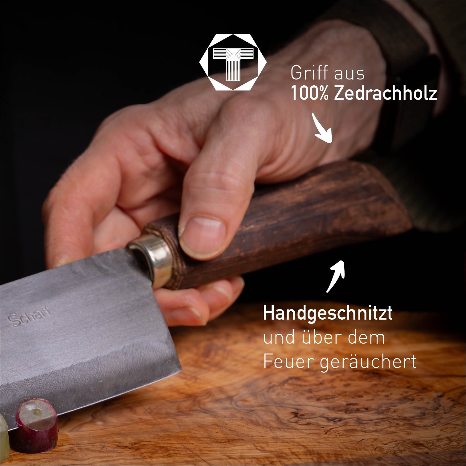 gr. Allrounder - Scharf Messer - 4262458521087 - Zedrach - Carbonstahl - Küchenmesser