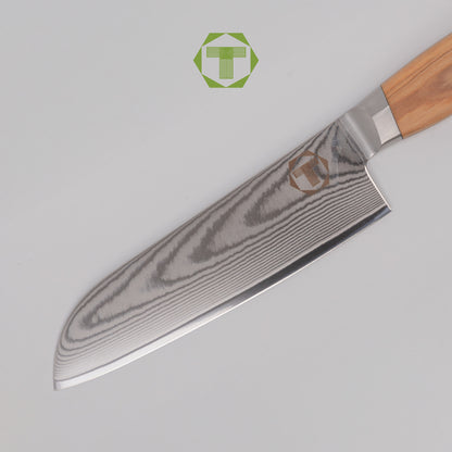 Egon - Scharf Messer -  - Santoku - Damastmesser - Küchenmesser