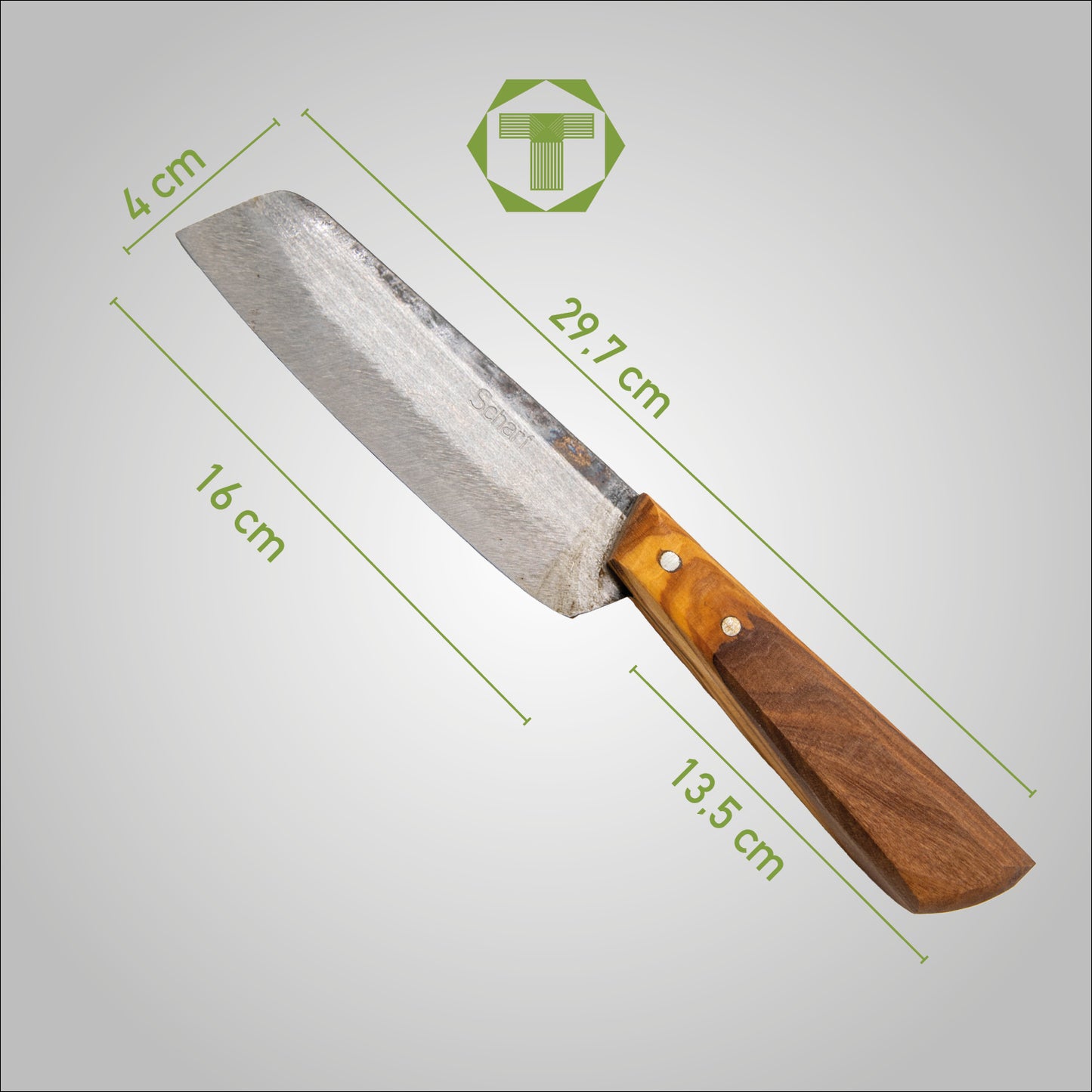 mtl. Gerade - Scharf Messer - 4262458521155 - Olivenholz - Carbonstahl - Küchenmesser