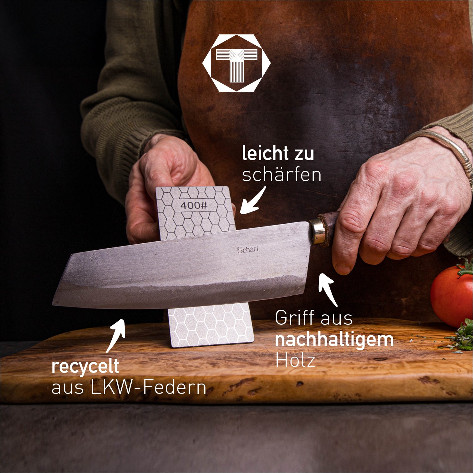 gr. Allrounder - Scharf Messer - 4262458521087 - Zedrach - Carbonstahl - Küchenmesser