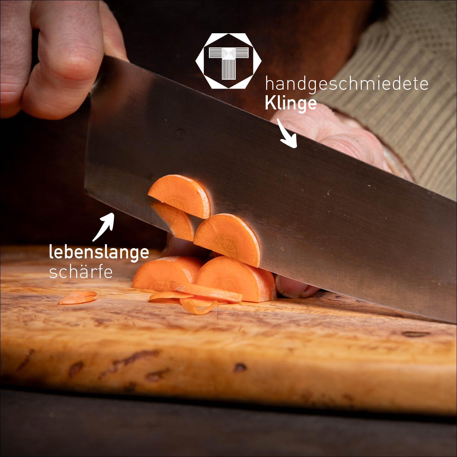 gr. Allrounder - Scharf Messer - 4262458521087 - Zedrach - Carbonstahl - Küchenmesser