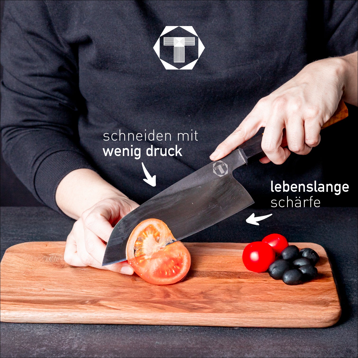 Indi - Scharf Messer - 4262458521094 - Olive - Edelstahl - Küchenmesser