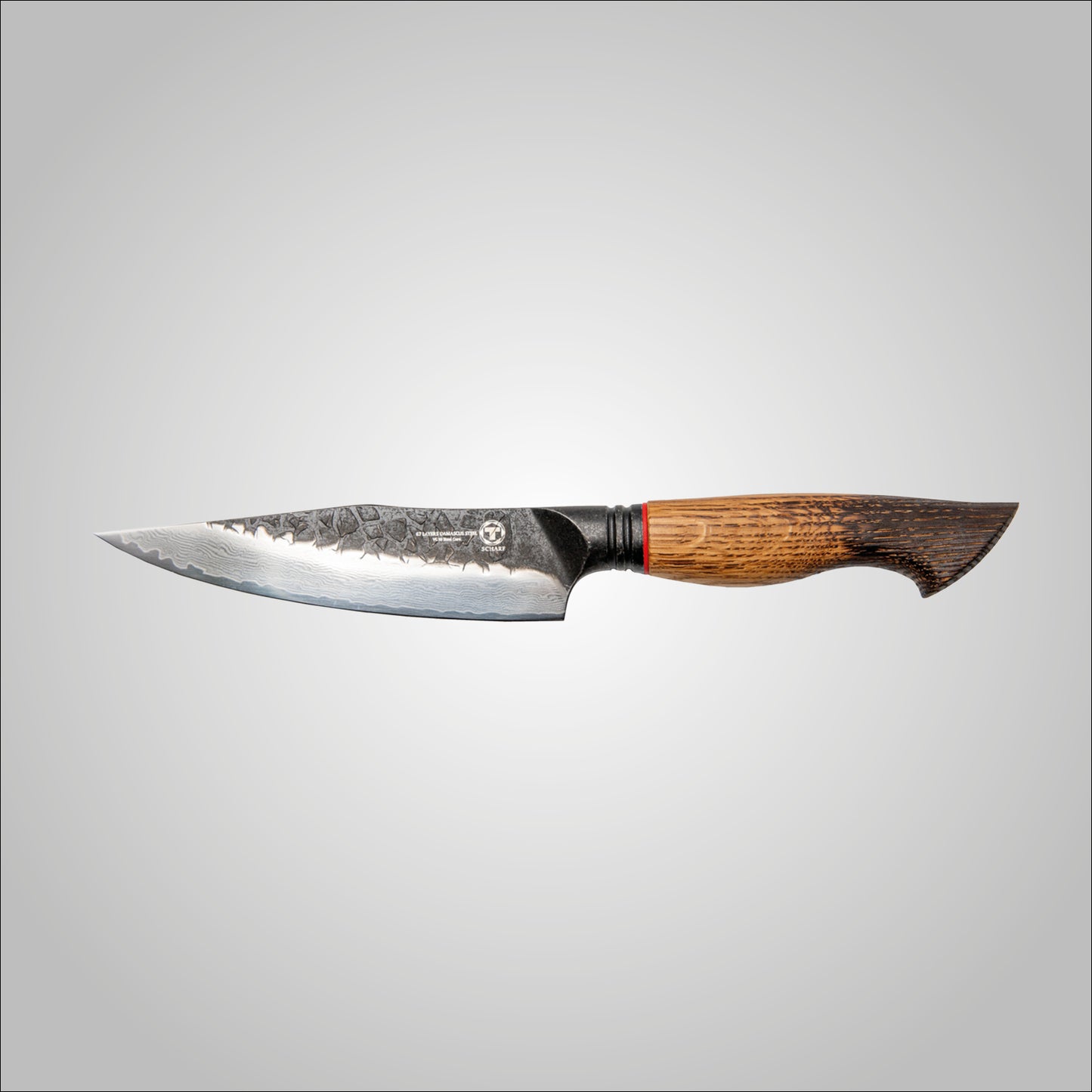 Feuereiche - Scharf Messer -  - Allzweck - Damastmesser - Damaststahl