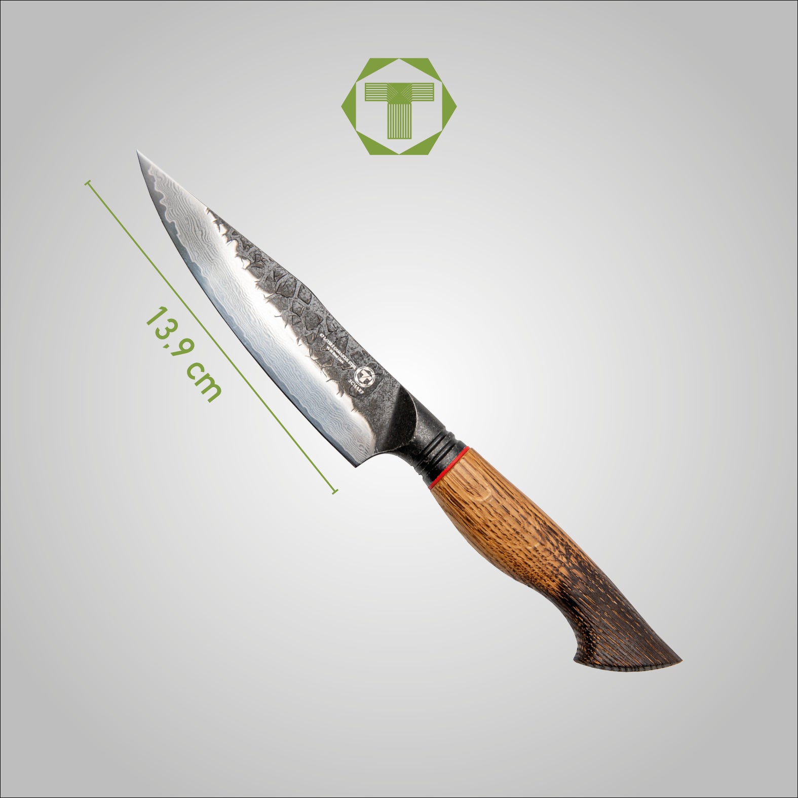 Feuereiche - Scharf Messer -  - Allzweck - Damastmesser - Damaststahl