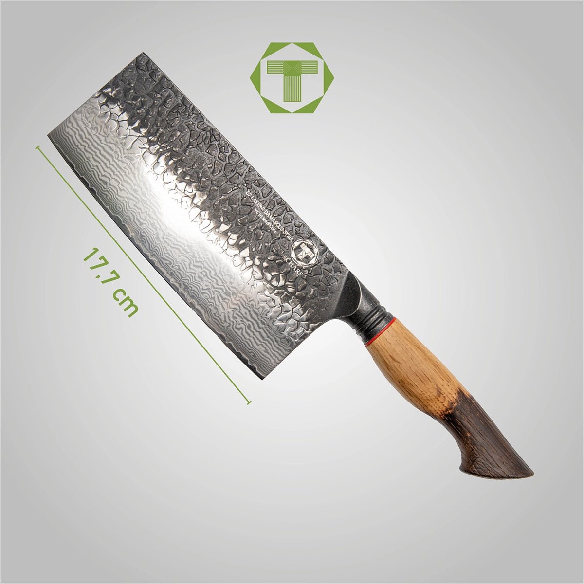 #klinge_cleaver Feuereiche - Scharf Messer -  - Cleaver - Damastmesser - Damaststahl