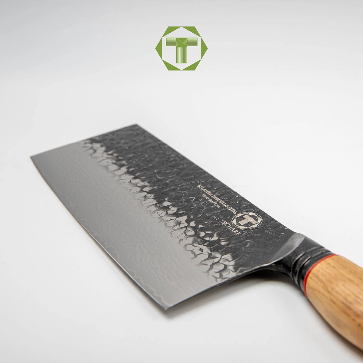 Feuereiche - Scharf Messer -  - Cleaver - Damastmesser - Damaststahl