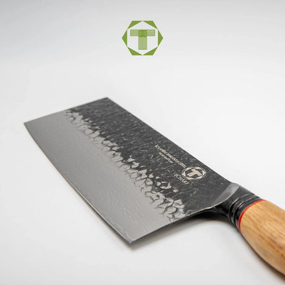 Feuereiche - Scharf Messer -  - Cleaver - Damastmesser - Damaststahl