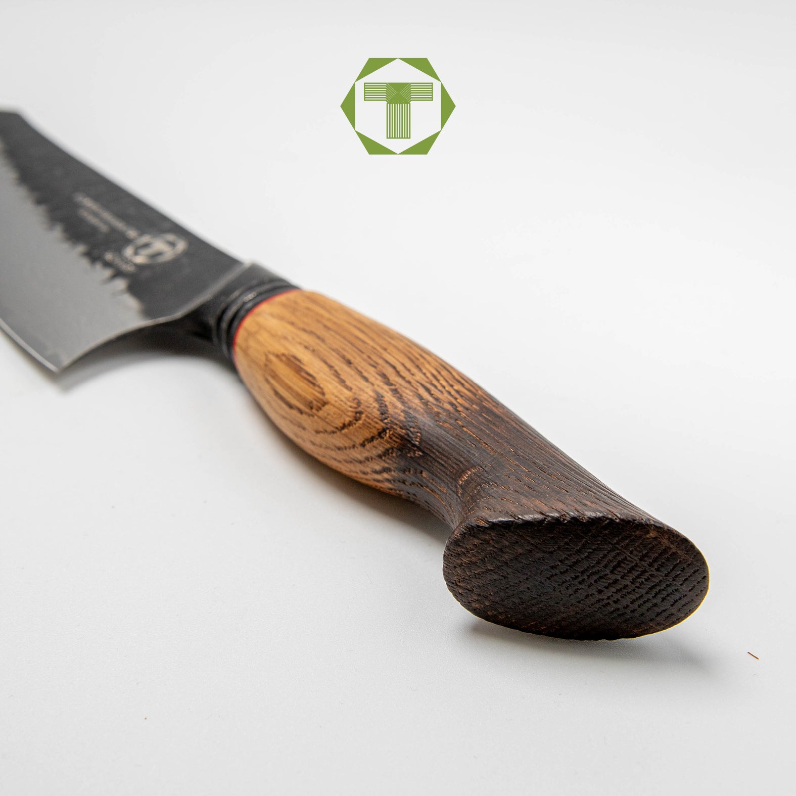 Feuereiche - Scharf Messer -  - Santoku - Damastmesser - Damaststahl