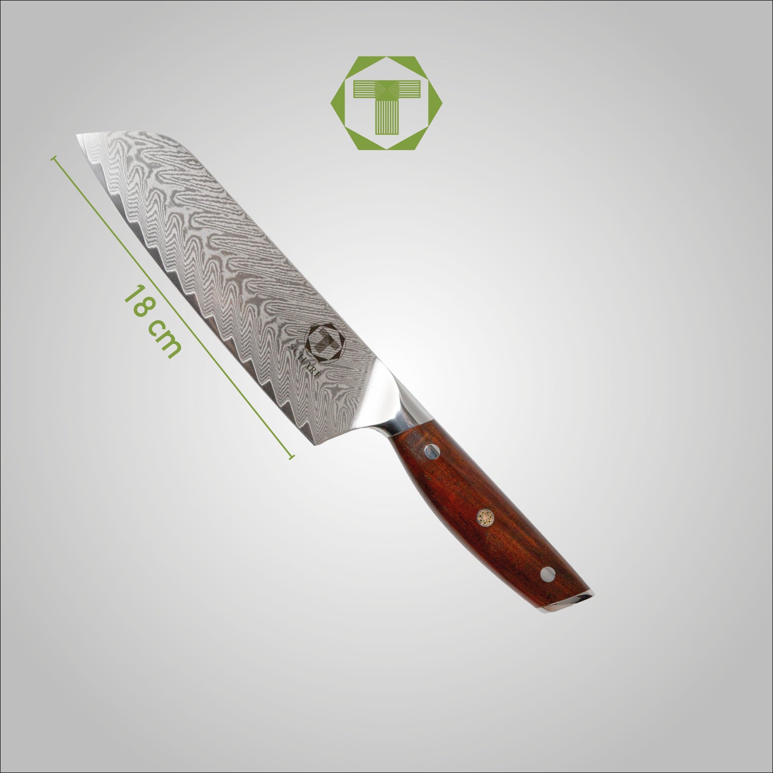Rose Santoku - Scharf Messer - 4262458522695 - Damastmesser - Küchenmesser
